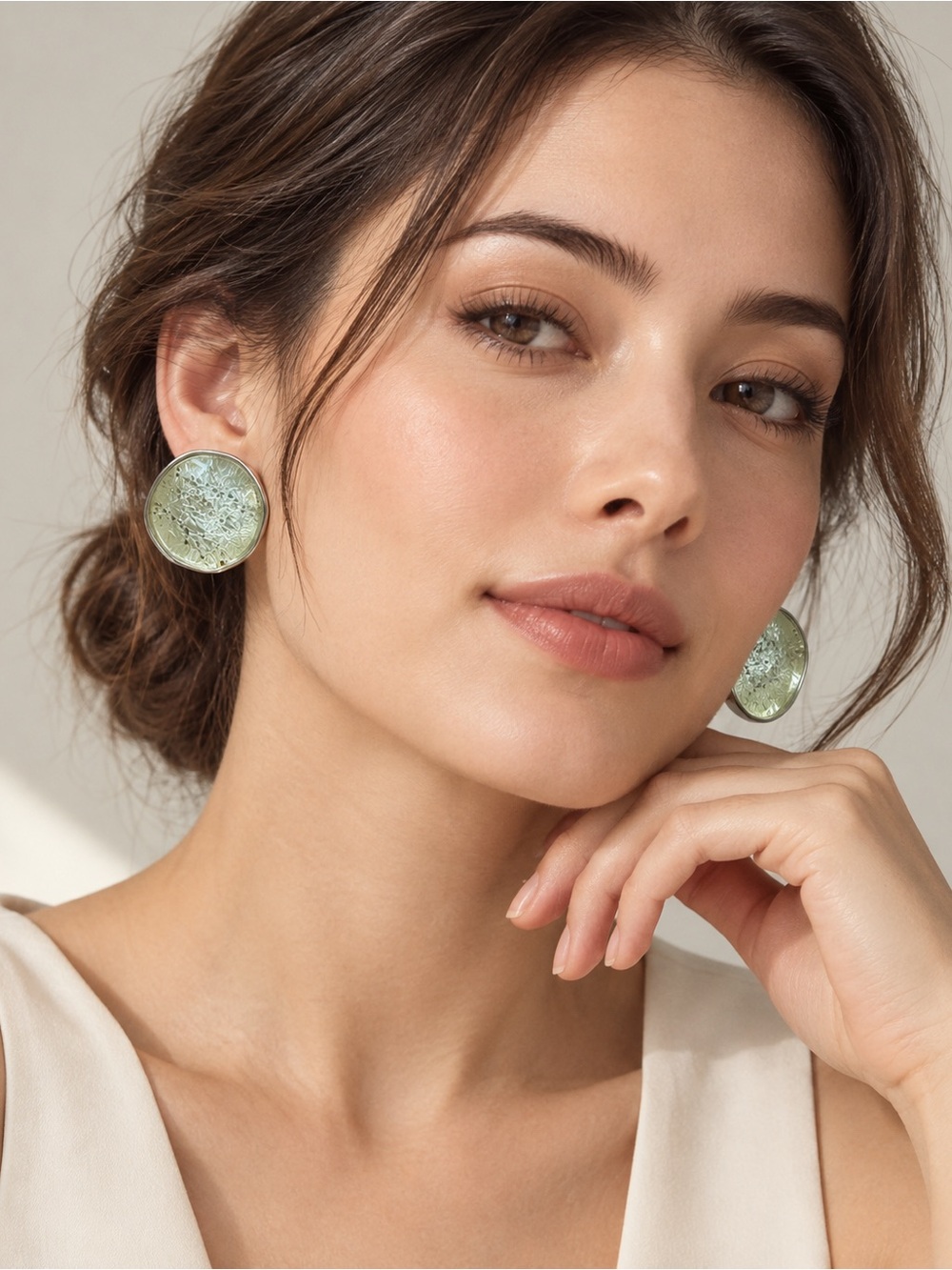 Zara Textured Translucent Clip-On Statement Earrings